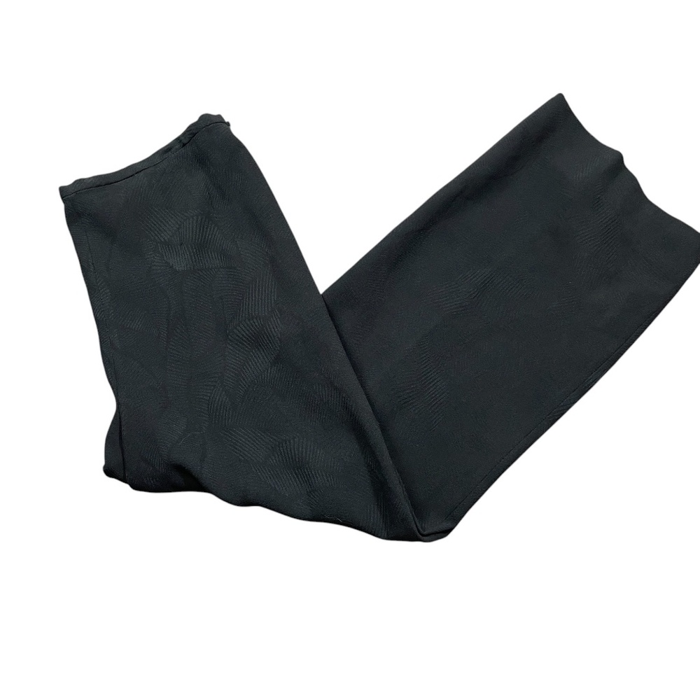 Emanuel Ungaro 44 Italy Black Wool Blend Dress Pants Wide‎ Leg Side Zipper